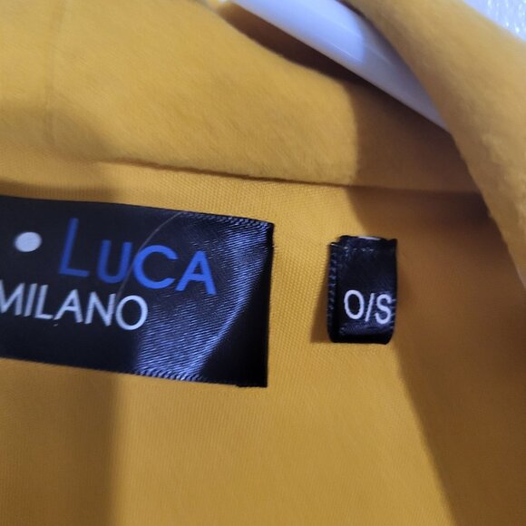 P. LUCA MILANO Women's One Size Sleeveless Velvet Shawl Vest Mustard Yellow - Picture 5 of 10